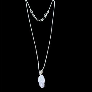 Raw Rose Quartz Pendant 925 Necklace on GTR 925 Chain 133